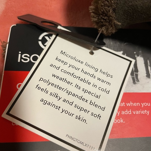 New Brown Leather Isotoner Gloves - Sz M - Picture 7 of 7